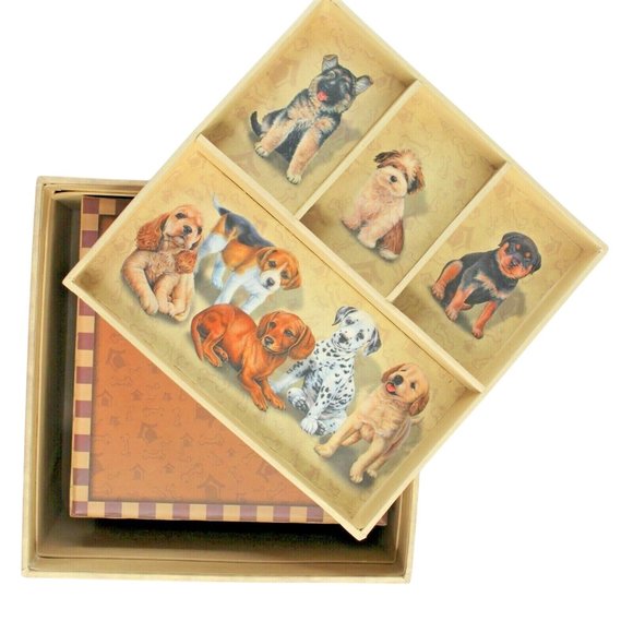 Revelations Puppy Love Trinket Jewelry Nesting Boxes Sectioned Drawer Lot Of 2 - Picture 4 of 10